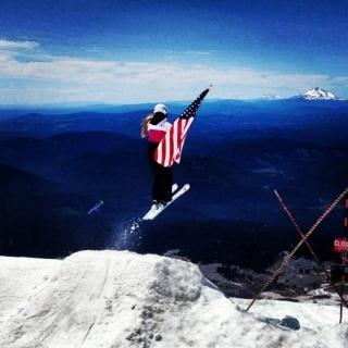 My daughter Grace at Mt. Hood, Oregon. She unfortunately is not with us on the 4th, but she celebrates in her own way...ski training on a glacier (this is where she is the happiest, perfecting her sport).